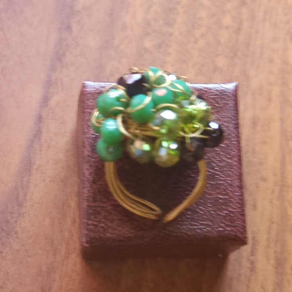 Cocktail Ring, adjustable, green - Picture 8 of 8